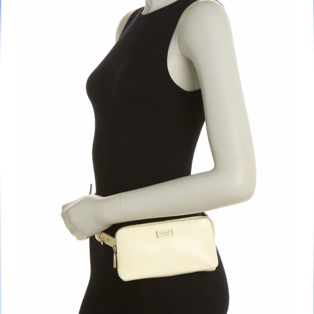 Kate Spade Belt Bag Leather Cream SZ-L-XL - Picture 2 of 6